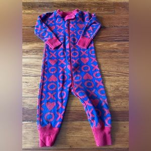 Hanna Anderson XOXO navy and red pj